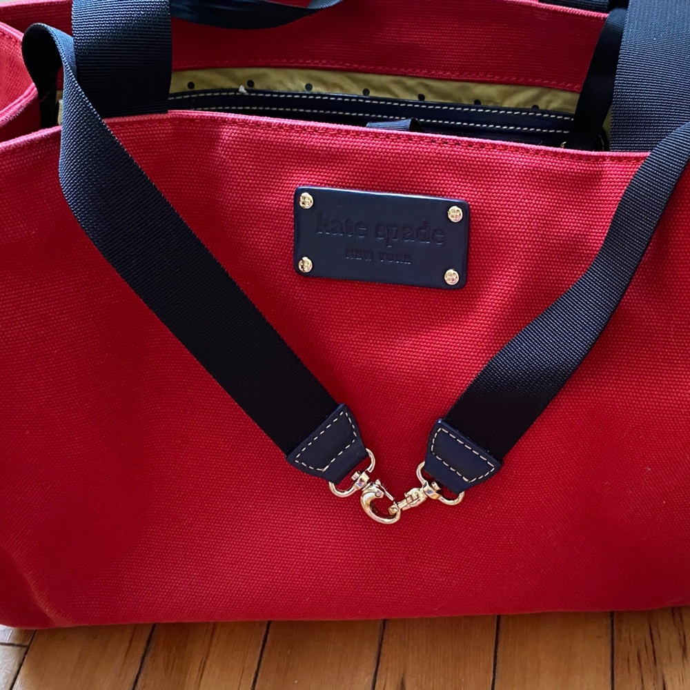 kate spade Red Canvas Tote Beautiful - Picture 6 of 11